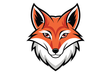 fox head silhouette against white background