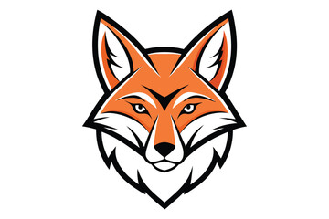 Obraz premium red fox head vector on white background