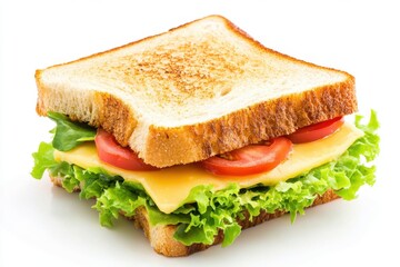 Cheese toasted sandwich isolated white background