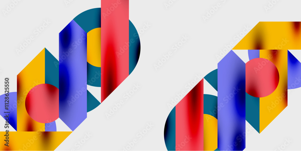 Poster Vibrant abstract background circles with smooth gradients, creating a dynamic and modern design. Ideal for creative, tech, or contemporary-themed projects