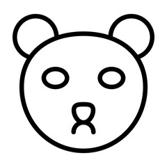 Polar Bear Vector Line Icon Design
