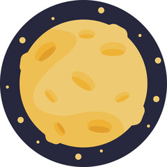 A sleek crescent-shaped moon glowing softly in the dark expanse of space, symbolizing nighttime serenity and cosmic mystery.