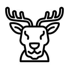 Reindeer Vector Line Icon Design