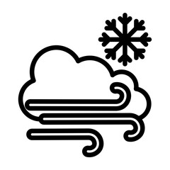 Blizzard Vector Line Icon Design