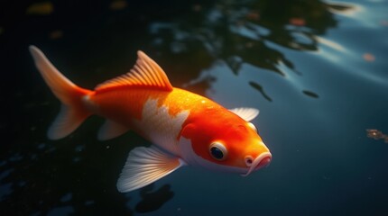 Fototapeta premium Glowing Koi Fish in Pond