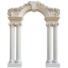 Naklejka premium Classic column arch isolated on white background