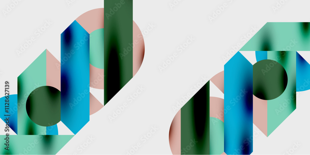 Poster Vibrant abstract background circles with smooth gradients, creating a dynamic and modern design. Ideal for creative, tech, or contemporary-themed projects