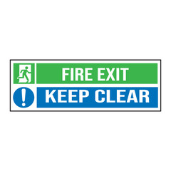 Fototapeta premium Fire Exit keep clear Signage vector illustration