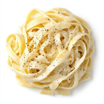 recommend clip art: Fettuccine Alfredo isolated on white background, top view