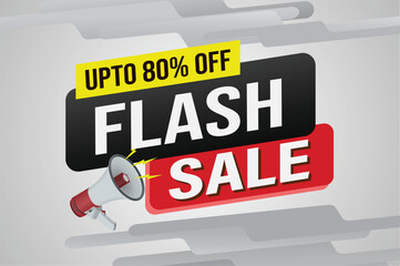 flash sale word mega phone concept vector illustration and 3d style, landing page, template, ui, web, mobile app, poster, banner, flyer, background, gift card, coupon, label, wallpaper

