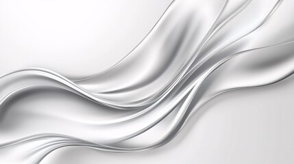 Metallic abstract silver wavy liquid background. 3d rendering.