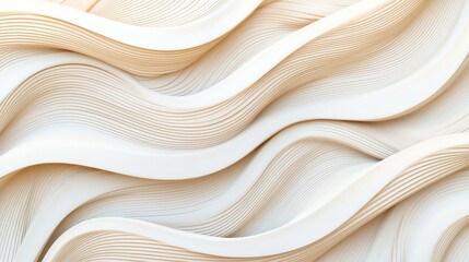Obraz premium A textured, wavy surface in light tones, showcasing intricate patterns and a harmonious flow, evoking a sense of elegance and modern design.