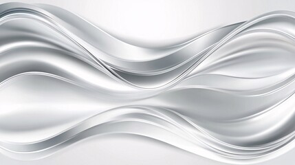 Obraz premium Metallic abstract silver wavy liquid background. 3d rendering.