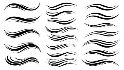 Fototapeta premium collection of abstract swoosh patterns, emphasizing dynamic curves, sharp edges, and elegant flow. Include