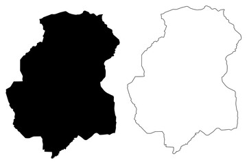 Huambo Province (Provinces of Angola, Republic of Angola) map vector illustration, scribble sketch Huambo map