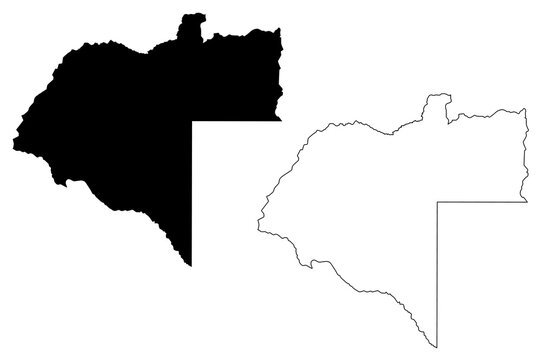 Moxico Province (Provinces of Angola, Republic of Angola) map vector illustration, scribble sketch Moshiko map