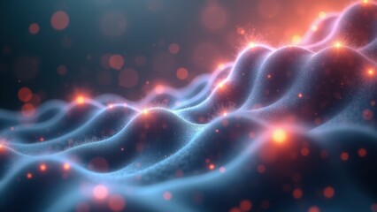 Obraz premium Glowing abstract waves with soft highlights in a dynamic, futuristic scene
