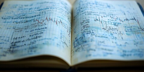 Fototapeta premium Handwritten Investment Strategies Notebook Financial Planning Close Up