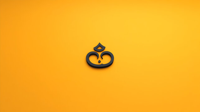 A simple design of a Hindu Om symbol, representing universal sound and consciousness. Om symbol minimalist.