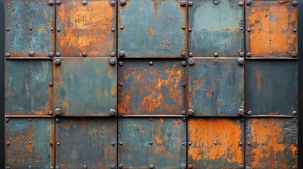 Rusted Metal Panels Displaying Aged Texture And Color