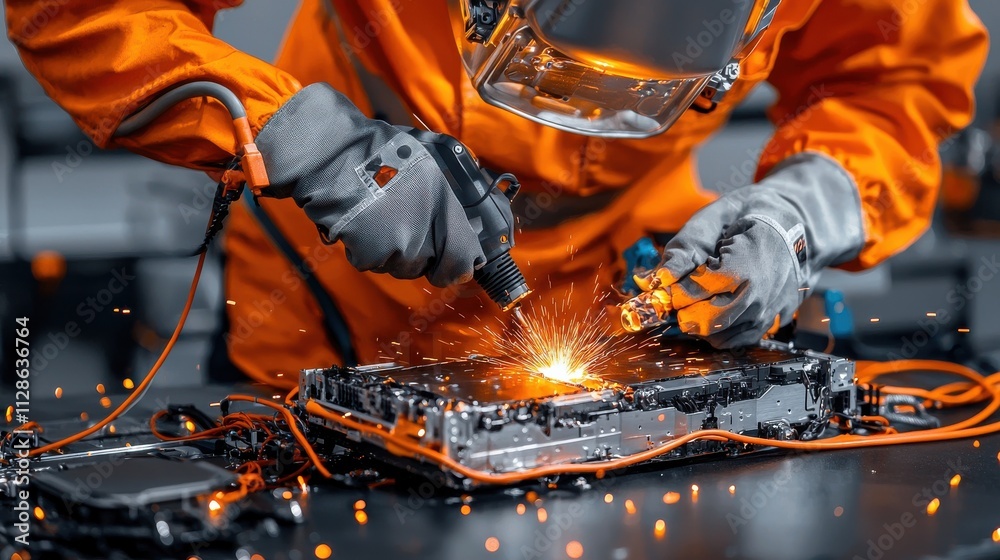 Leinwandbilder automated robotic systems welding connections for ev battery standards in industrial settings a deta