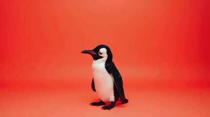 Obraz premium Minimalist Penguin in Black and White