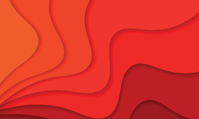red and orange 3D wavy lines texture with soft light and shadow. Minimal wave curve pattern collection design with text copy space. can be used in various backgrounds