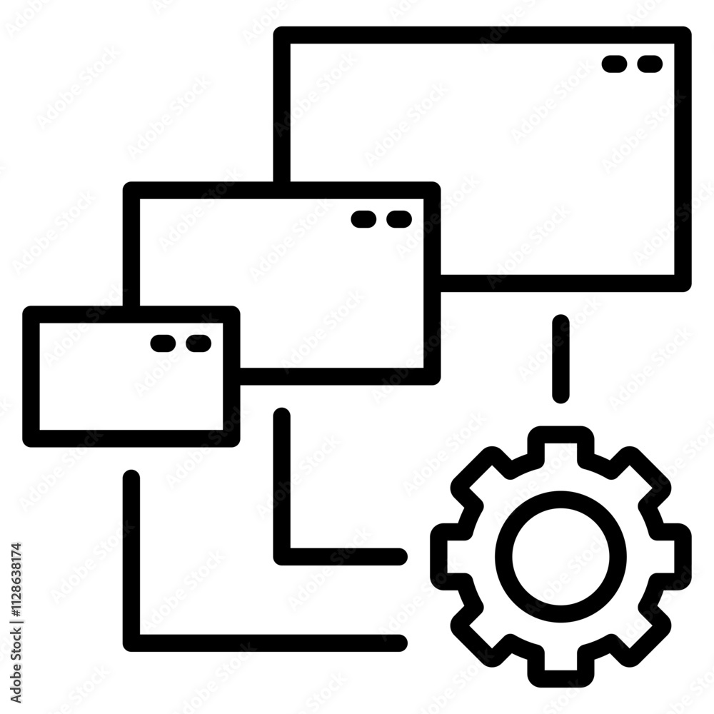 Wall mural automate tasks single icon