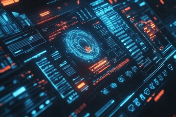 Obraz premium Interaction between a robot and artificial intelligence. Generative Ai