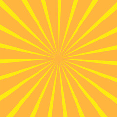 Retro sunburst ray in vintage style. Yellow sun ray background. Vector EPS 10