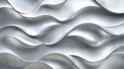 Abstract silver wave pattern background.