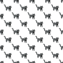 Seamless pattern with cat doodle for decorative print, wrapping paper, greeting cards, wallpaper and fabric