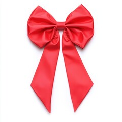 Red bow isolated on white background --style raw