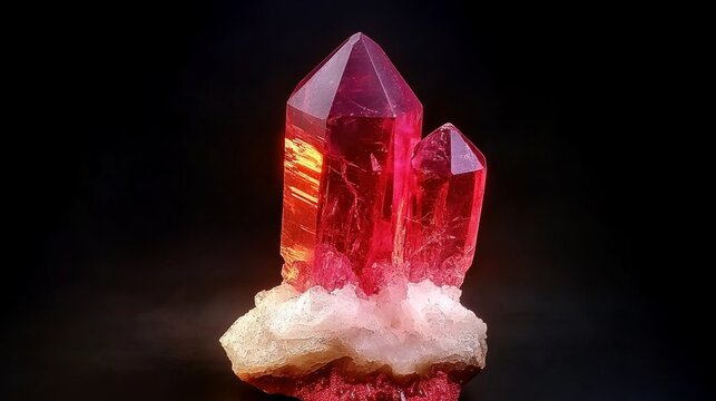 Brilliant ruby cluster in glowing environment