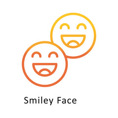 Smiley Face Vector Gradient Outline Icon. Eps 10 File 