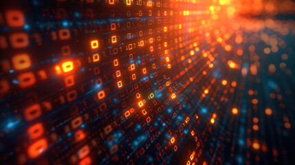 Fototapeta premium Futuristic data network with binary code and digital complexity