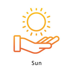 Sun Vector Gradient Outline Icon. Eps 10 File 