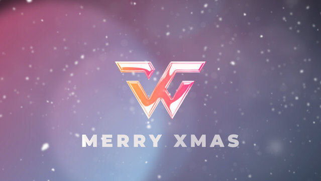 Elegant Snow Christmas Horizontal Logo Reveal MOGRT 75