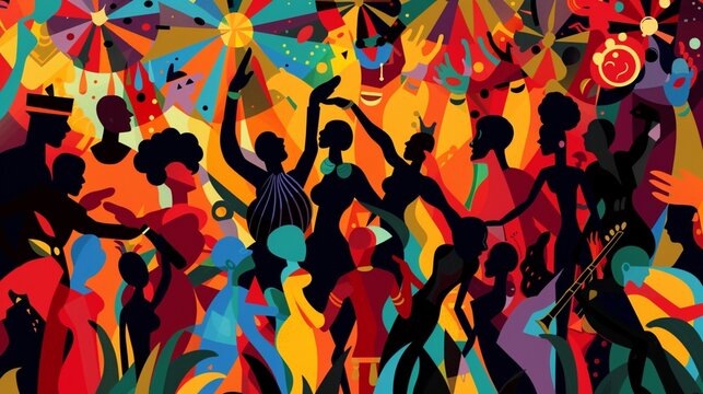 people wearing different costumes for black history month Generative AI 