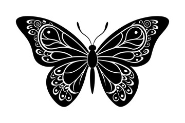 Boho Butterfly Silhouette with Intricate Patterns