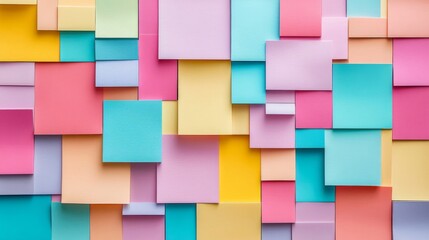 Pastel Colored Squares Abstract Background Design
