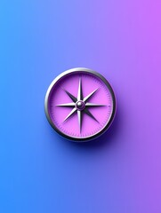 Creative compass icon design with frosted glass frame and vibrant gradient background