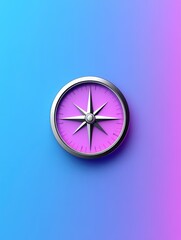 Frosted glass compass icon with vibrant color gradient design