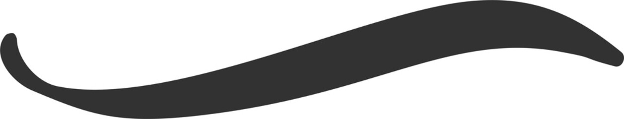 Swirl line. Swashes and flourish underline. Hand drawn calligraphic elegant swoosh. Curve vintage brush stroke. Squiggle scrolling element. Simple doodle wavy shape