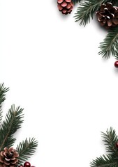 Christmas-themed frame showcasing pine cones and greenery for holiday decoration