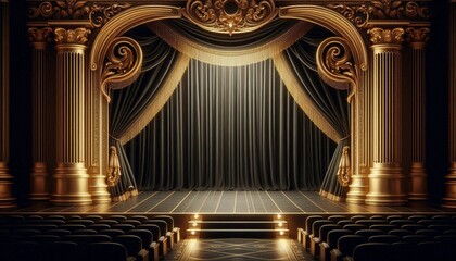 stage with curtains