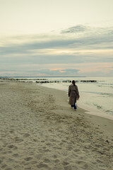 walking on the beach