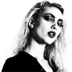 Old school pixel portrait of a woman in early computer style