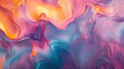 Fototapeta premium Abstract Swirling Fluid Paint Colorscape