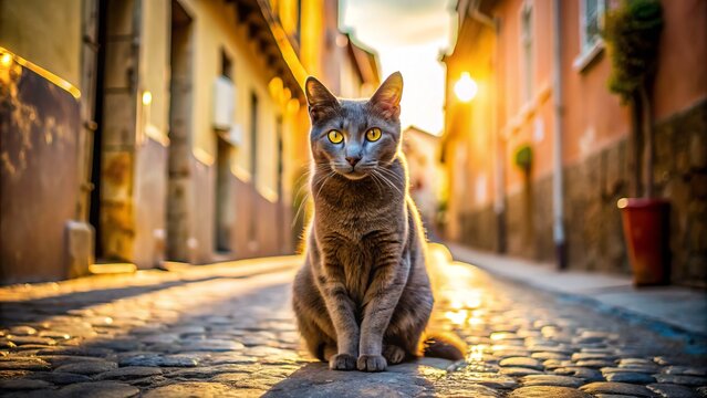 San Juan Street Cat: Spayed, Backlit, High Depth of Field